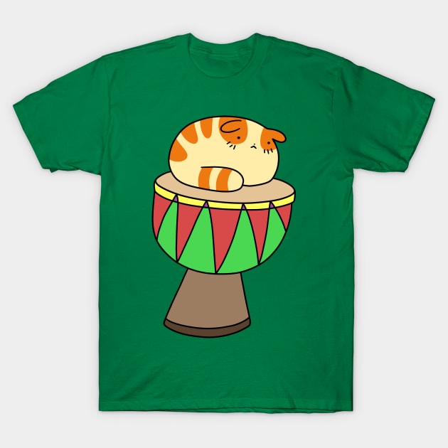 Djembe Tabby Cat T-Shirt by saradaboru